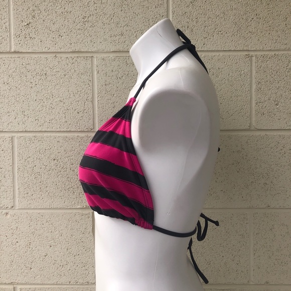 Converse Pink & Gray Triangle Tie Strap Bikini Top - Picture 3 of 9